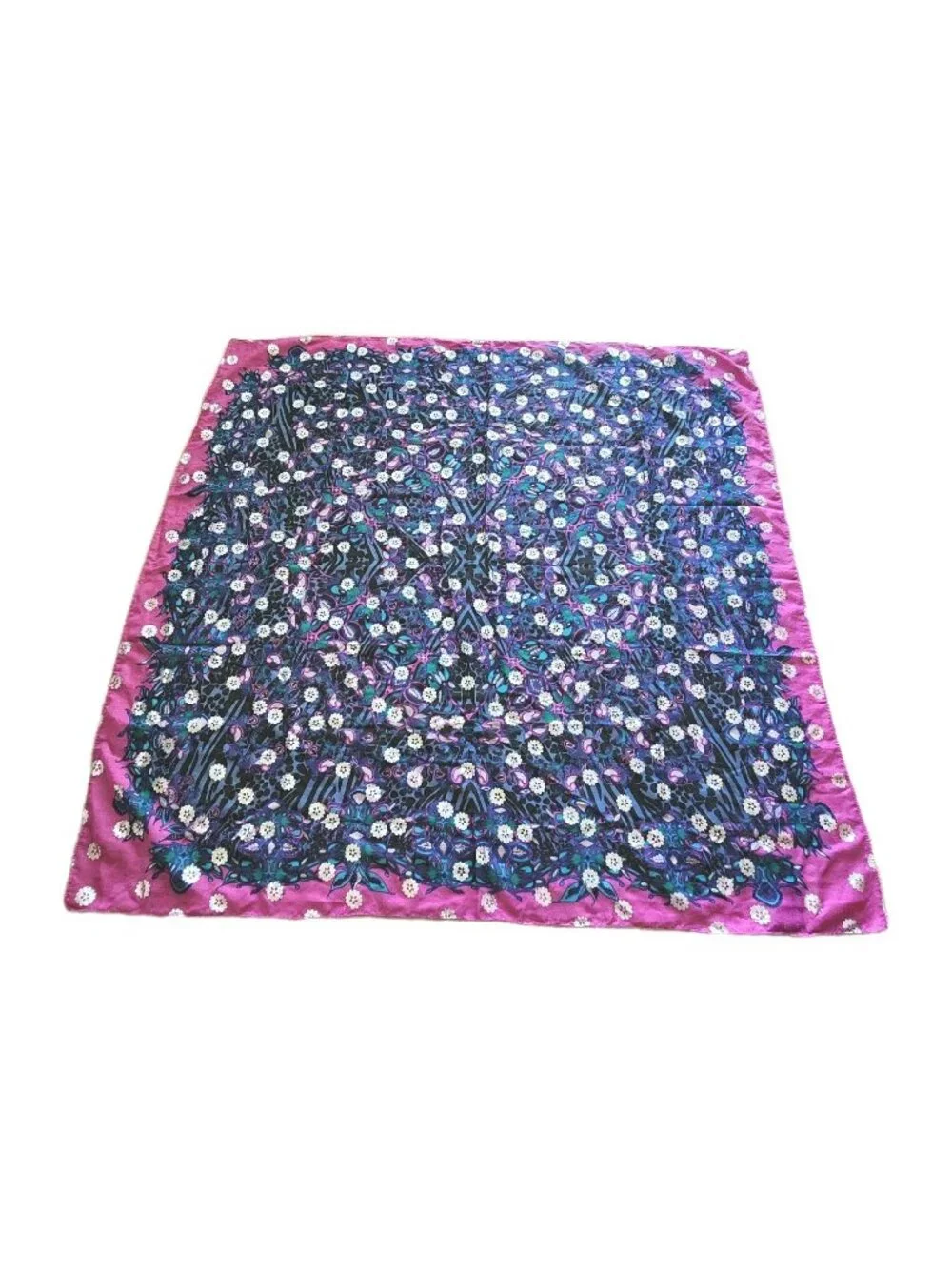 Vintage Square Scarf Wrap Shawl Sarong H&M Divided One Size Floral 47